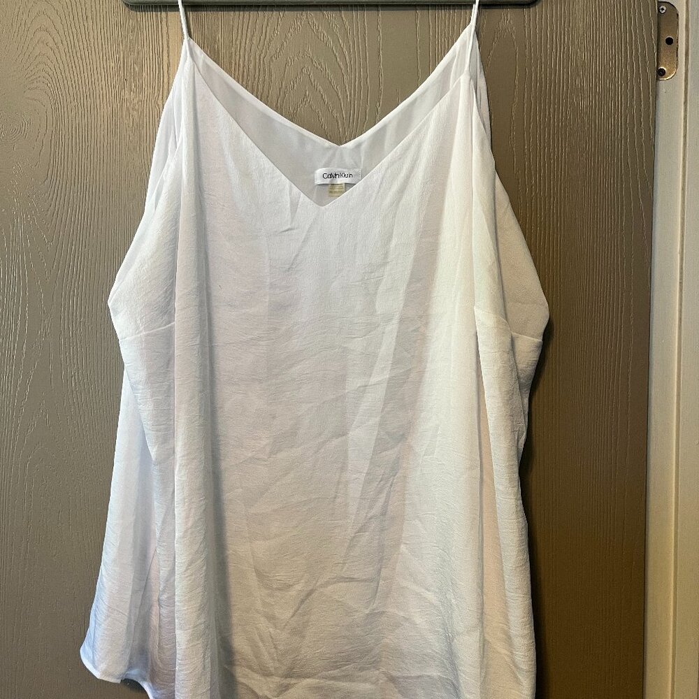 Calvin Klein White Flowing Top – Size 3X – Good Condition